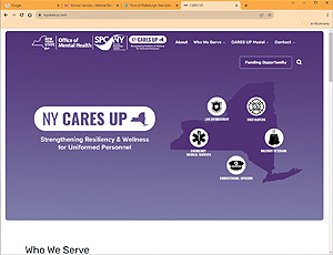 New York CARES UP website home page screenshot