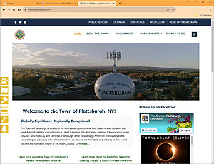 Town of Plattsburgh, New York website home page screenshot